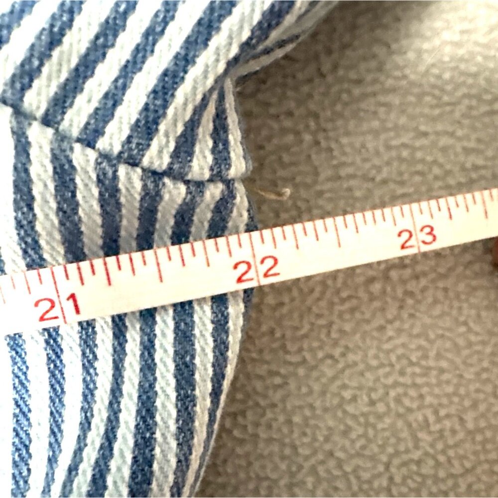 Robert Talbott Blue & White Striped Blazer Jacket L Cotton Blend Womens Tailored - Picture 6 of 9